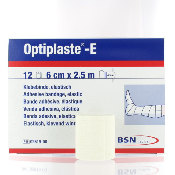 Elastische tape: Optiplast E, 6cm, p--12 rollen