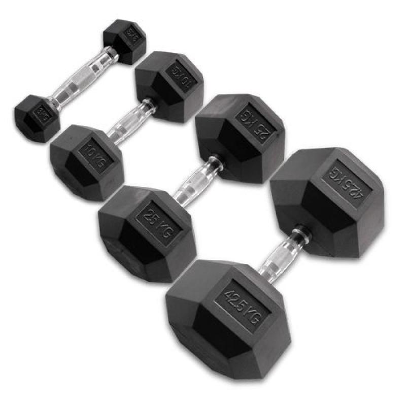 Body Solid Hexagon Rubber Dumbbell – 5 kg – p--paar           