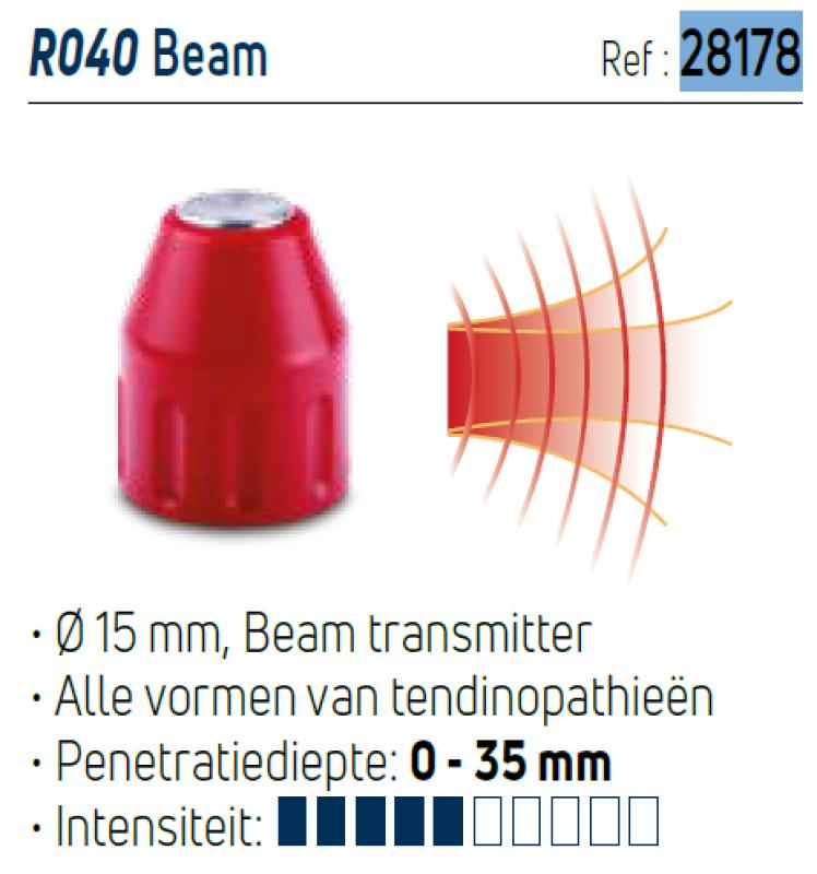 Chattanooga - Transducteur RO40 Beam impact de 15 mm rouge- Chattanooga 2 RPW – Standaard ACCESSOIRES